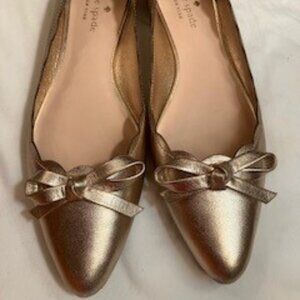 Kate Spade New York Eleni Flex Gold Metallic NAPPA Loafer 7
